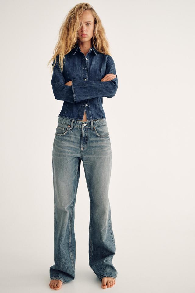 FULL LENGTH TRF MID-RISE WIDE LEG JEANS Product Image