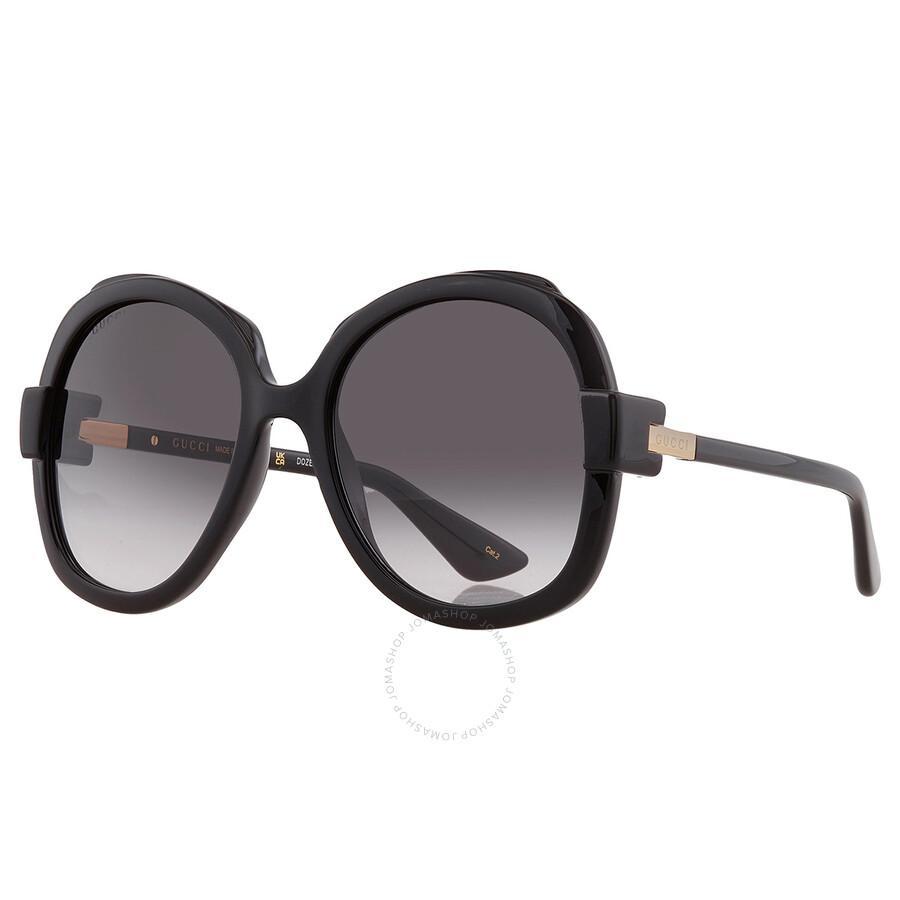 Grey Butterfly Ladies Sunglasses Gg1432s 001 57 In Black / Grey Product Image