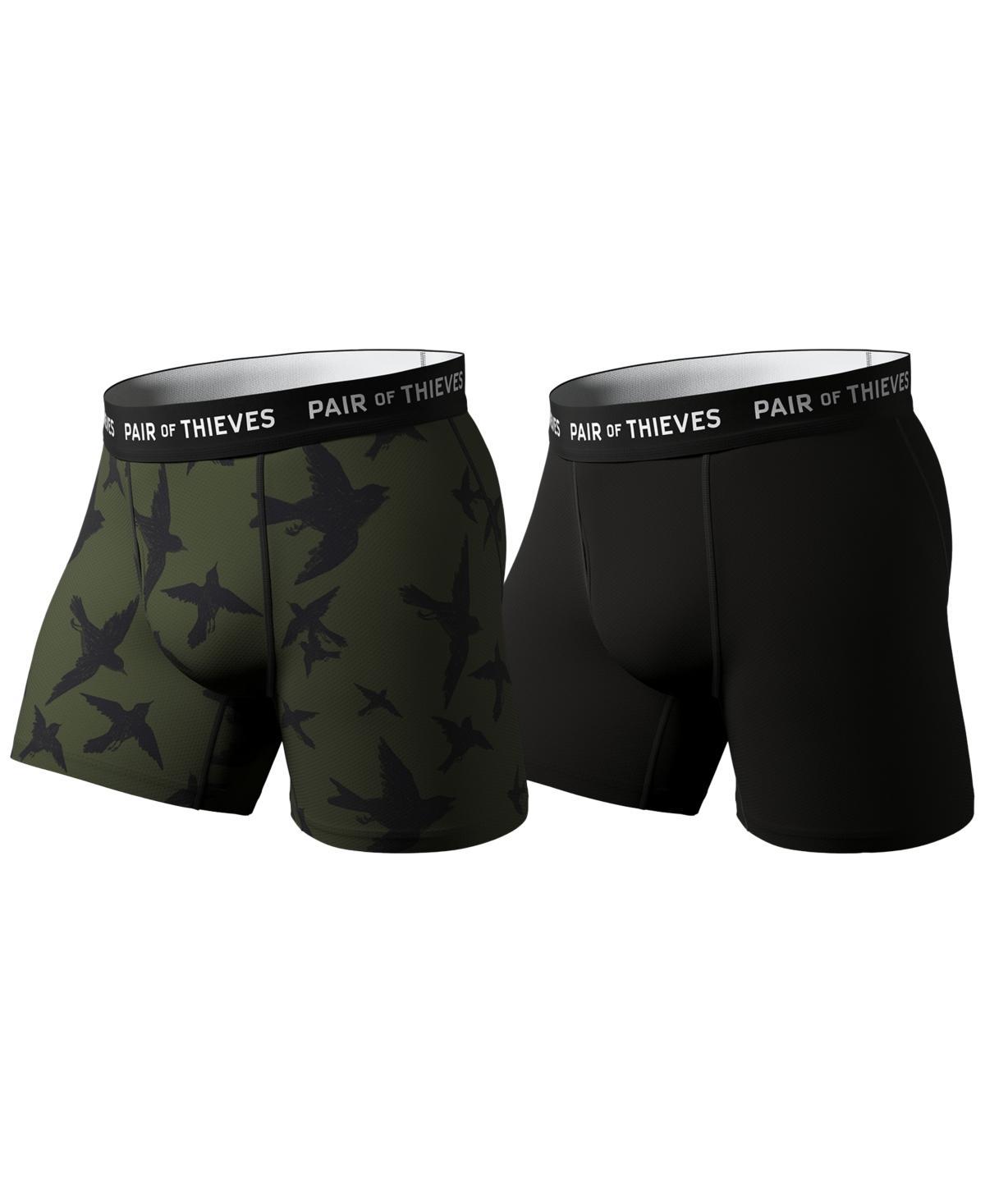 Pair of Thieves Mens SuperFit Breathable Mesh Boxer Briefs 2 Pack - Green/ Product Image