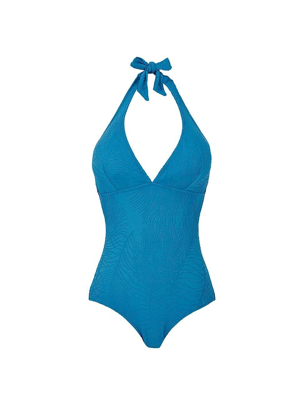 Womens Jacquard Plumes One-Piece Swimsuit Product Image