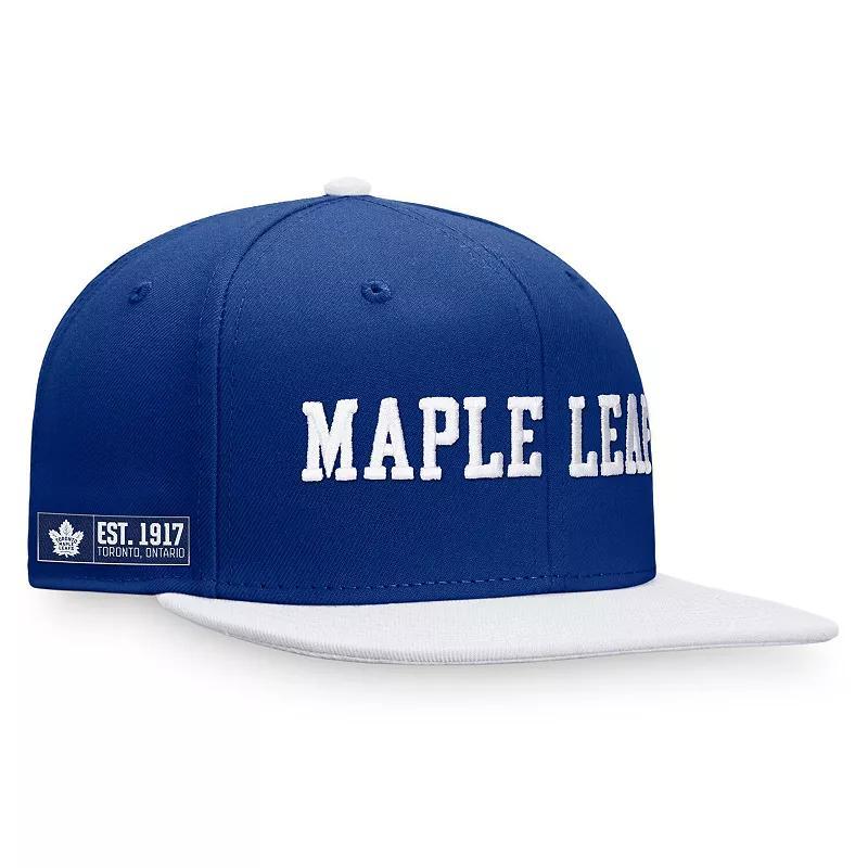 Mens Fanatics Branded Blue/White Toronto Maple Leafs Iconic Color Blocked Snapback Hat Product Image