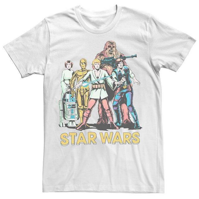 Mens Star Wars Retro Hope Group Tee White Product Image