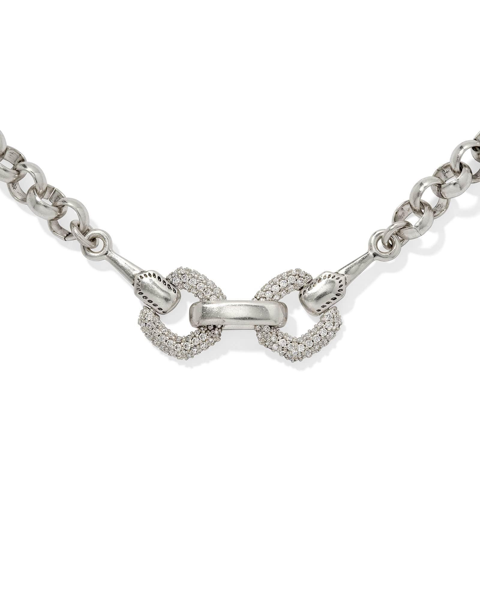 Beau Vintage Silver Pave Chain Bracelet in White Crystal Product Image