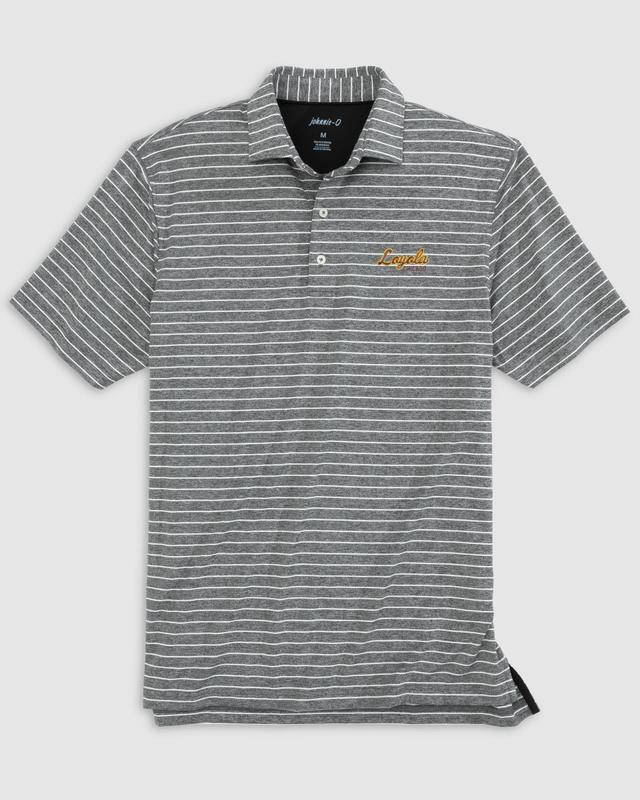 johnnie-O Loyola Chicago Newton Striped Jersey Performance Polo Product Image