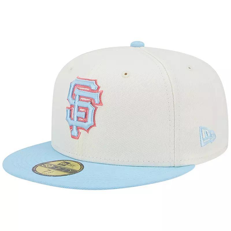 Mens New Era White and Light Blue San Francisco Giants Spring Color Two-Tone 59FIFTY Fitted Hat - White Product Image