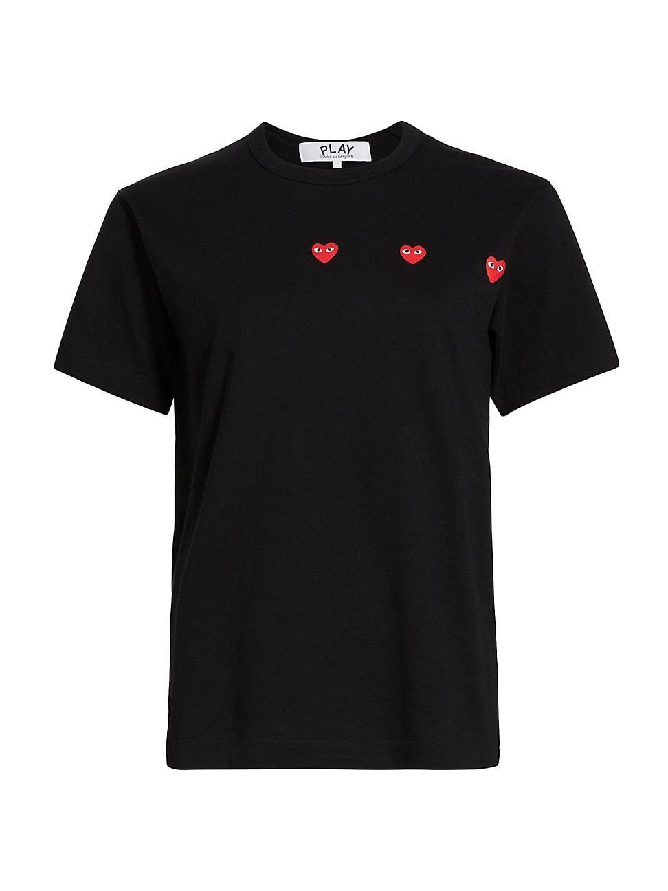 Womens Horizontal Heart Cotton T-Shirt Product Image