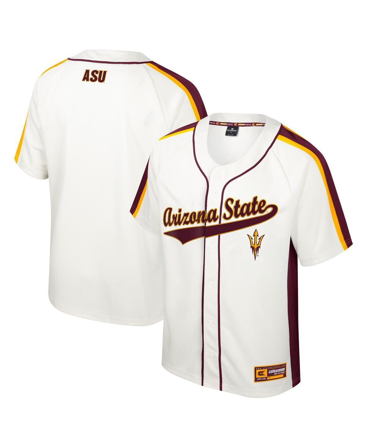 Mens Colosseum Cream Arizona State Sun Devils Ruth Button-Up Baseball Jersey Product Image