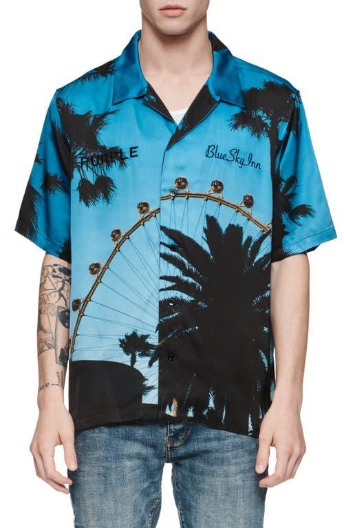 PURPLE BRAND x Blue Sky Inn Palms Short Sleeve Button-Up Shirt Product Image