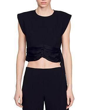 Womens Crop Top with Asymmetric Panels Product Image