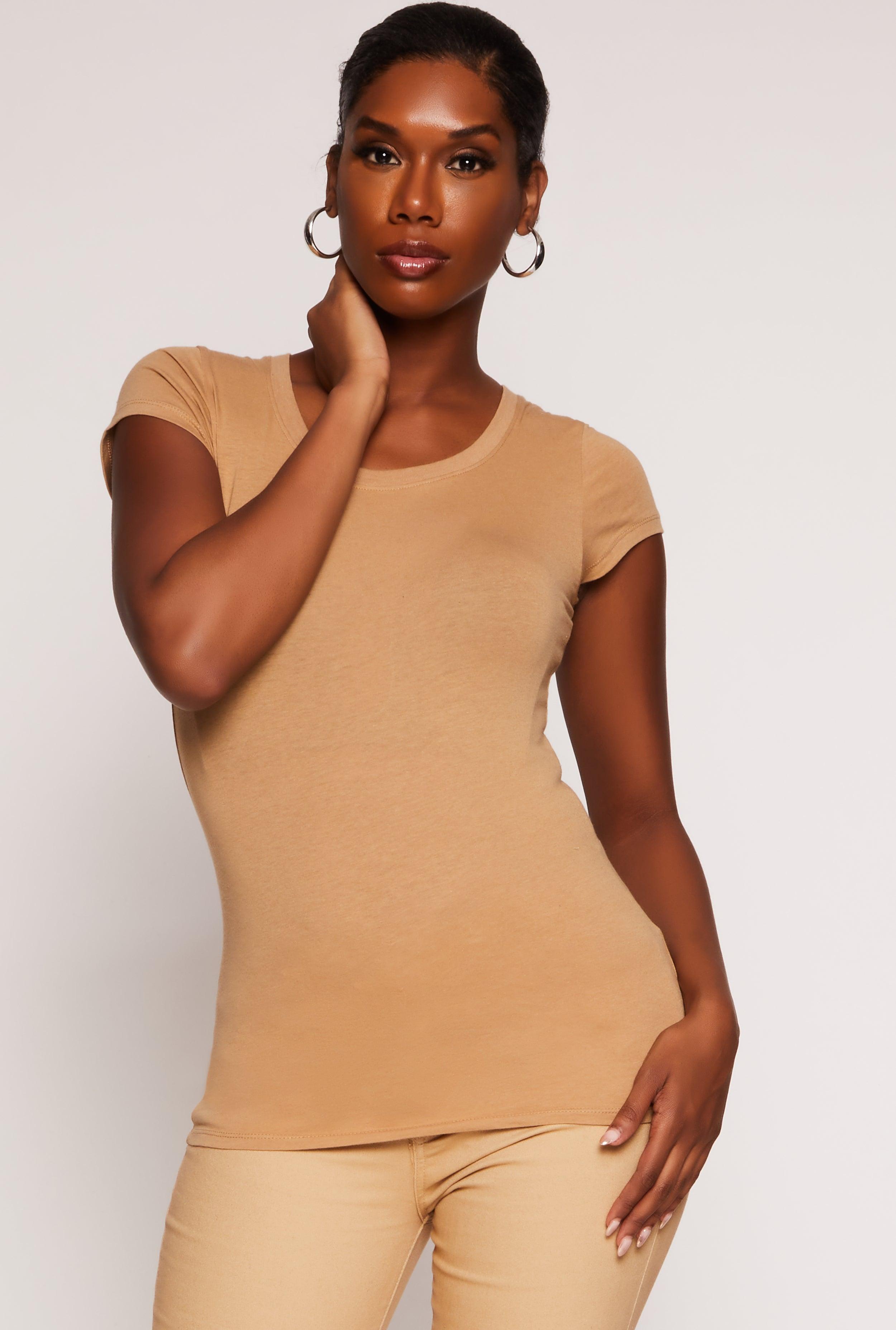 Womens Basic Scoop Neck Tee Product Image