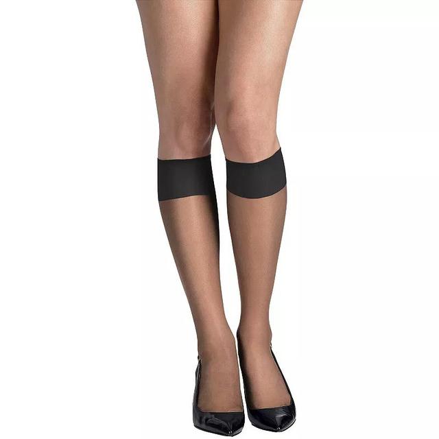 Hanes 2-pk. Silk Reflections Knee-High Sheer Toe Pantyhose 725, Womens Product Image