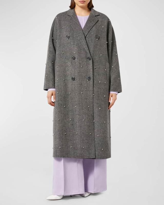 Plus Size Gary Herringbone Rhinestone Coat Product Image