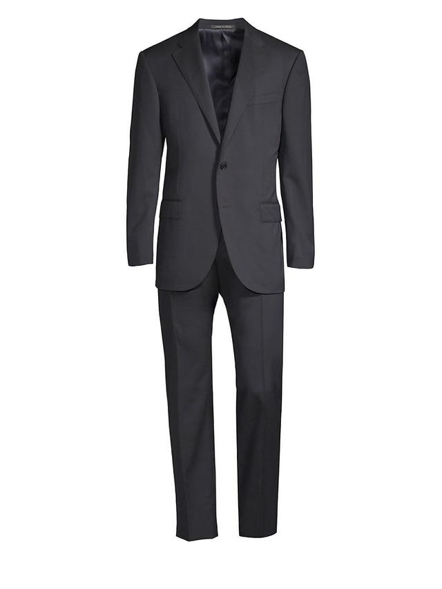 Mens Regular-Fit Solid Woven Wool Suit Product Image