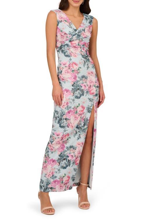 Adrianna Papell Jacquard Long Dress Multi) Women's Dress Product Image