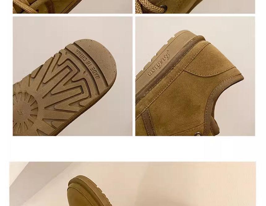 Simple Suede Lace-Up Sneakers Product Image