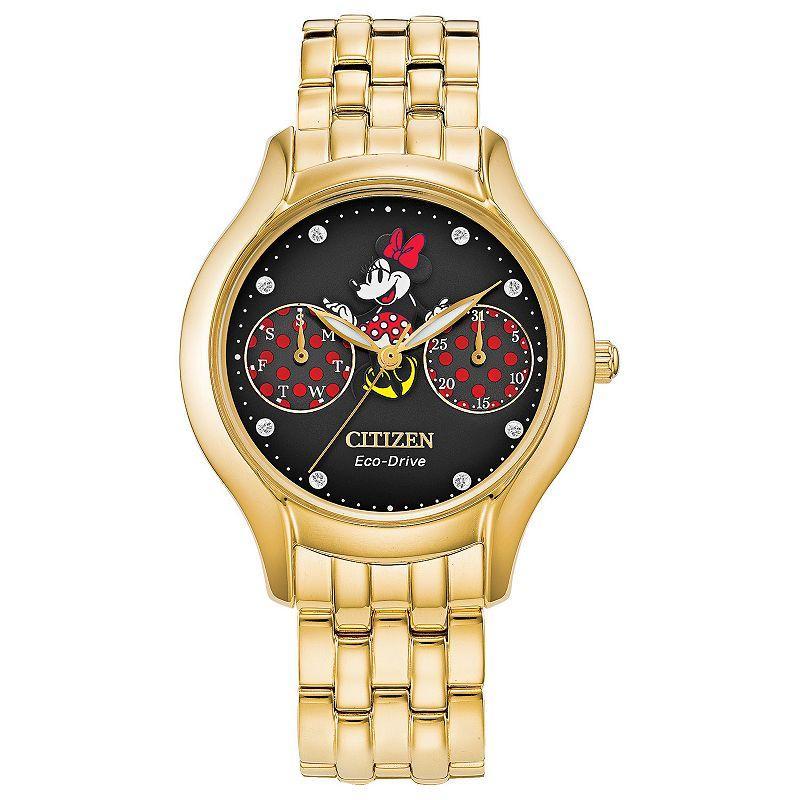 Disney by Citizen Minnie Mouse Gold-Tone Stainless Steel Bracelet Watch 30mm - Gold-tone Product Image