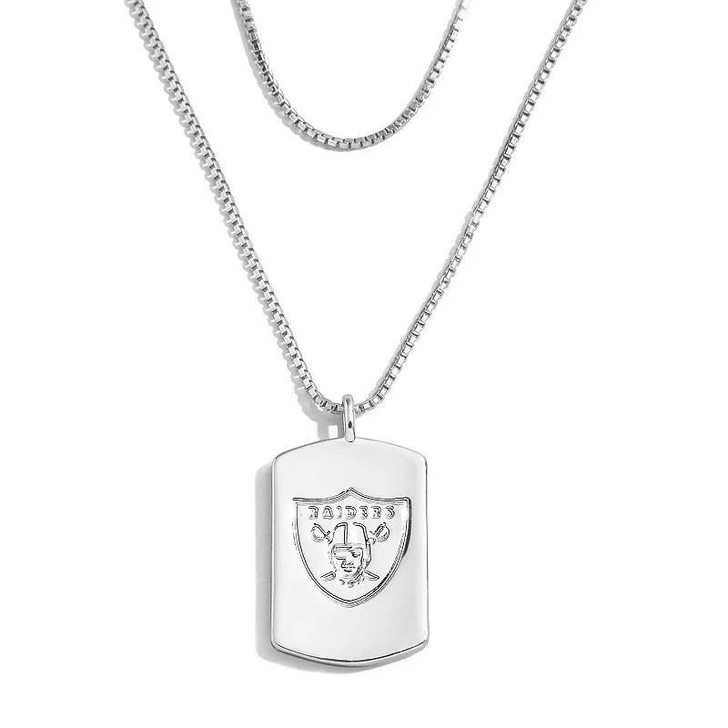 Womens Wear by Erin Andrews x Baublebar Las Vegas Raiders Silver Dog Tag Necklace Product Image