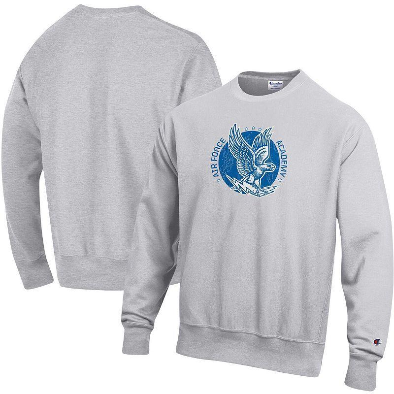 Mens Champion Heathered Gray Air Force Falcons Vault Logo Reverse Weave Pullover Sweatshirt Product Image