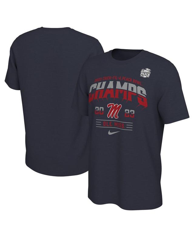 Mens Nike Navy Ole Miss Rebels 2023 Peach Bowl Champions Locker Room T-shirt Product Image