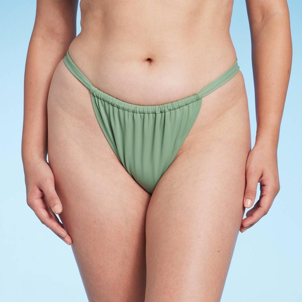 Womens Ultra High Leg Ultra Cheeky Bikini Bottom - Shade & Shore Green M Product Image