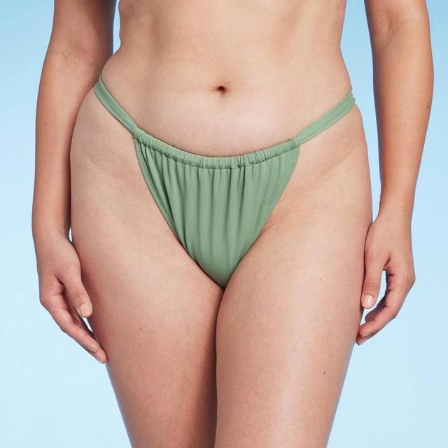 Womens Ultra High Leg Ultra Cheeky Bikini Bottom - Shade & Shore Green Product Image