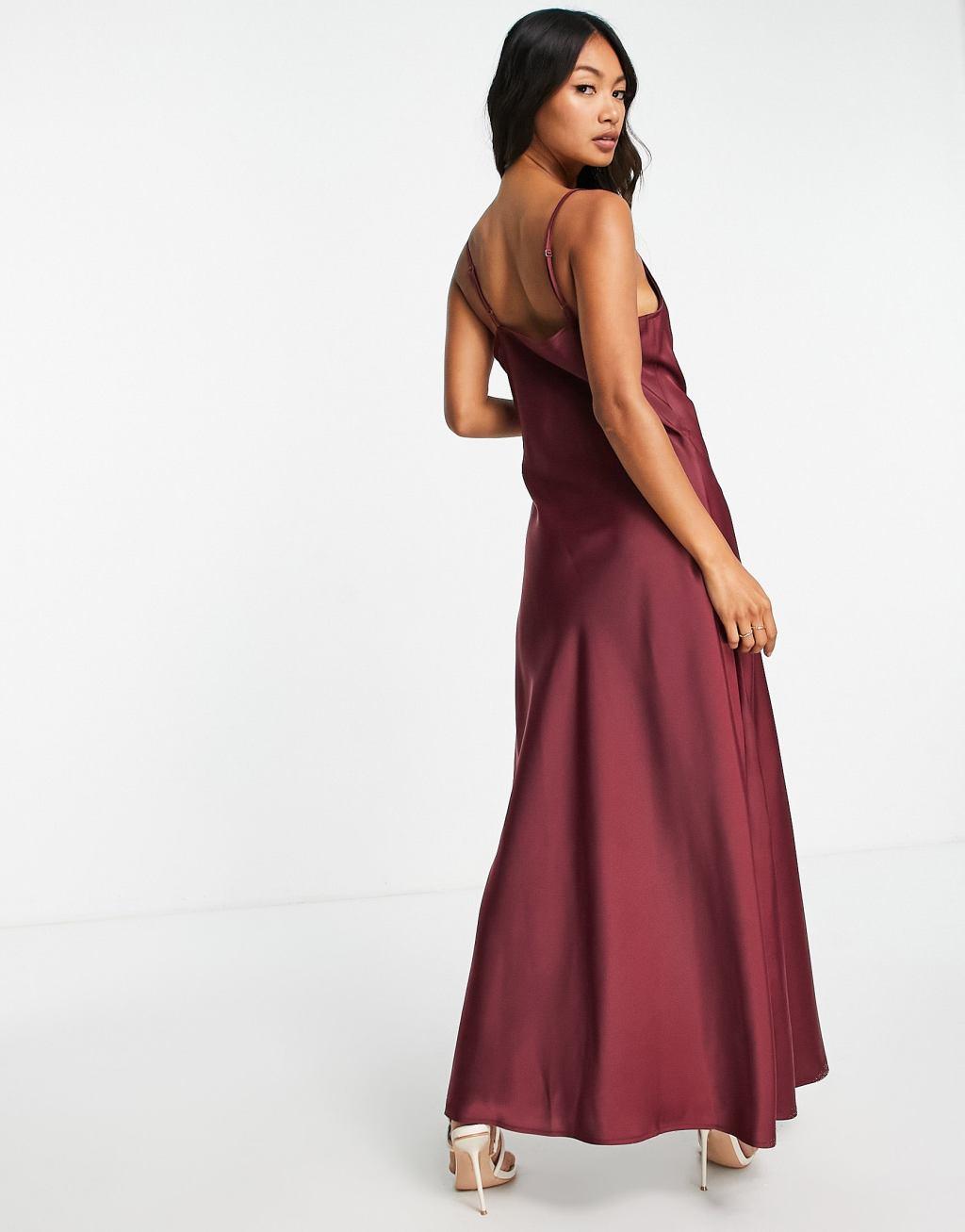 YAS Bridesmaid satin cami maxi dress Product Image