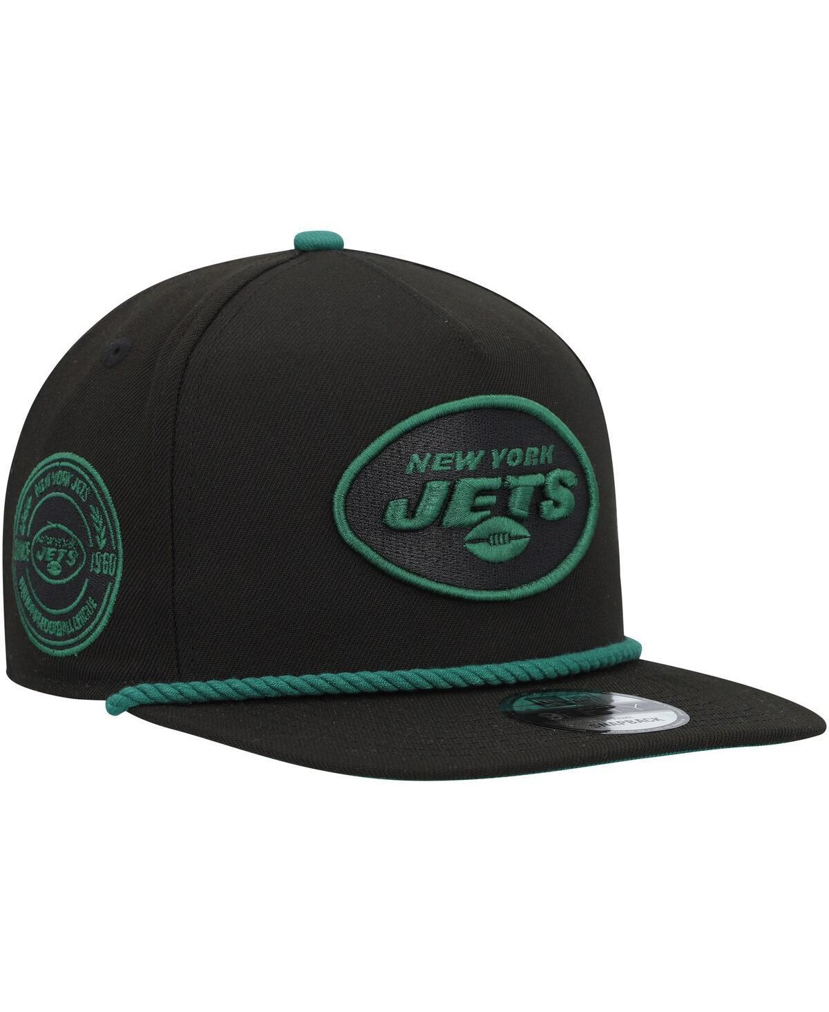 Mens New Era Black New York Jets Captain 9FIFTY Snapback Hat Product Image