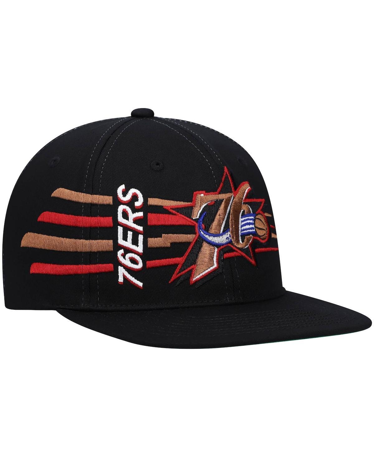 Mens Mitchell & Ness Black Philadelphia 76ers Hardwood Classics Retro Bolt Deadstock Snapback Hat Product Image