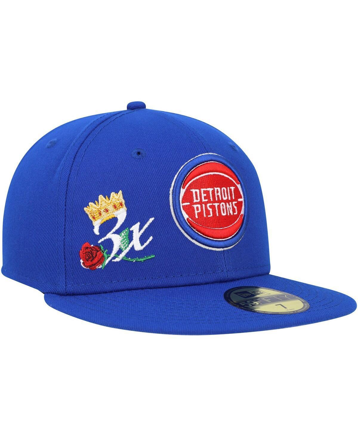 Mens New Era Blue Detroit Pistons Crown Champs 59FIFTY Fitted Hat Product Image