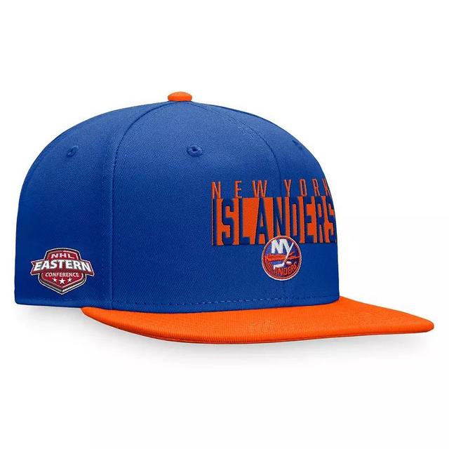 Mens Fanatics Branded Royal/Orange New York Islanders Fundamental Colorblocked Snapback Hat Product Image