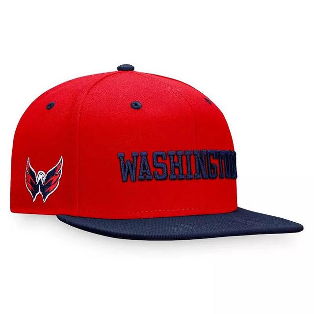 Mens Fanatics Branded /Navy Washington Capitals Heritage City Two-Tone Snapback Hat Product Image