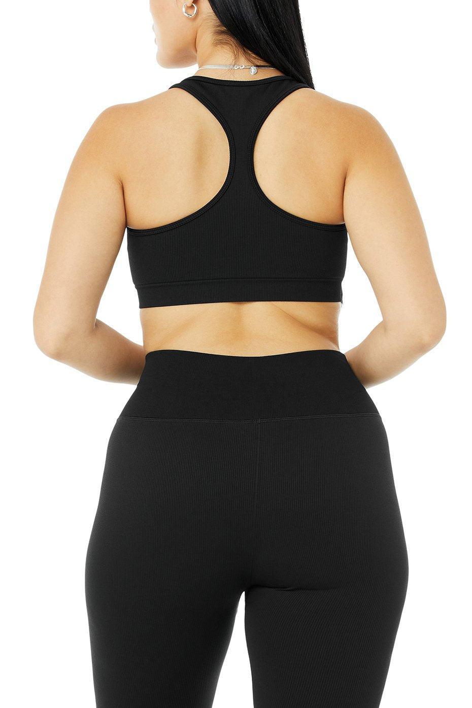 Seamless Ribbed Bra - Black Product Image