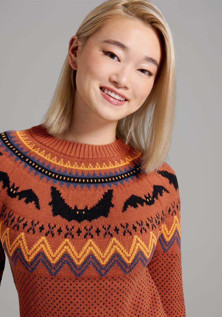 It Be Like 'Bat' Fair Isle Sweater Product Image