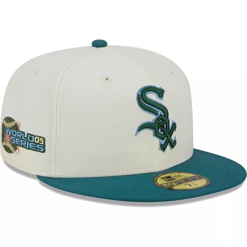 Mens New Era Cream Chicago White Sox Chrome Evergreen 59FIFTY Fitted Hat Product Image