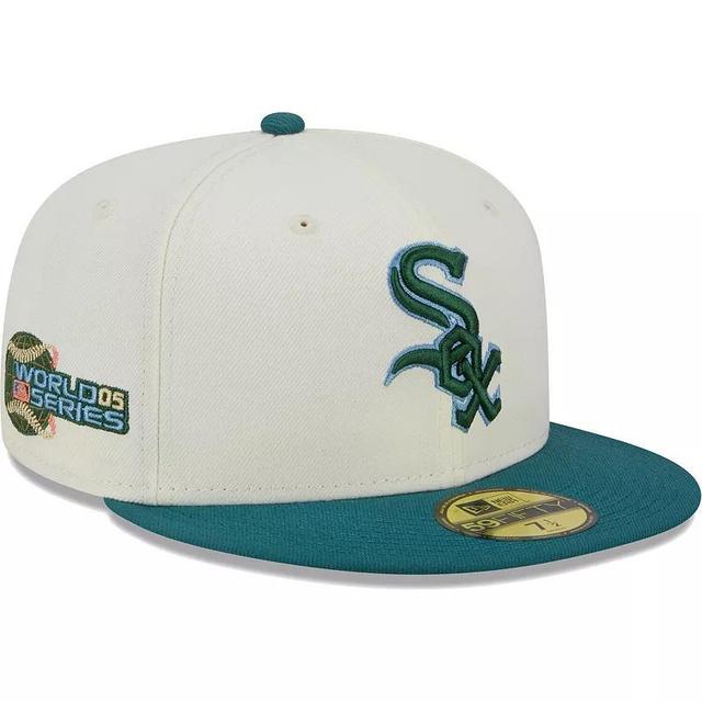 Mens New Era Cream Chicago White Sox Chrome Evergreen 59FIFTY Fitted Hat Product Image