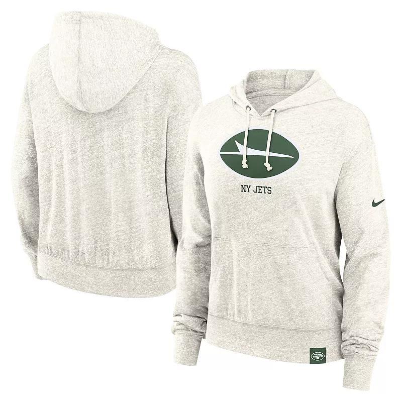 Nike Womens Cream New York Jets Gym Retro Pullover Hoodie Product Image