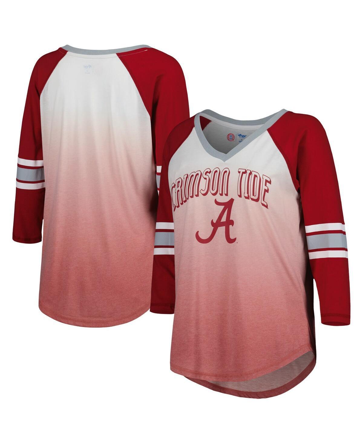 Womens G-III 4Her by Carl Banks /Crimson Alabama Crimson Tide Lead Off Ombre Raglan 3/4-Sleeve V-Neck T-Shirt Product Image