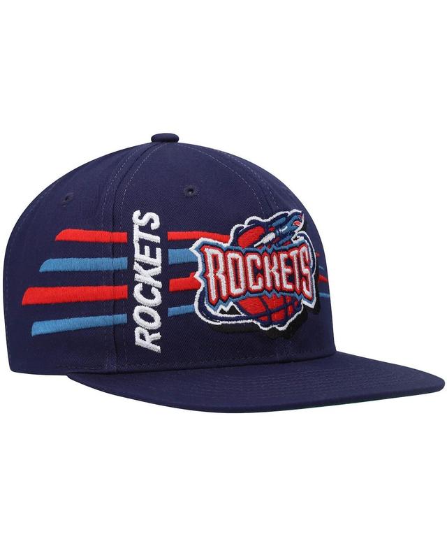 Mens Mitchell & Ness Navy Houston Rockets Hardwood Classics Retro Bolt Deadstock Snapback Hat Product Image