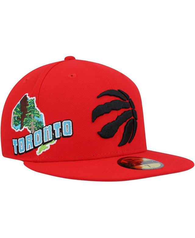 Mens New Era Red Toronto Raptors Stateview 59FIFTY Fitted Hat Product Image