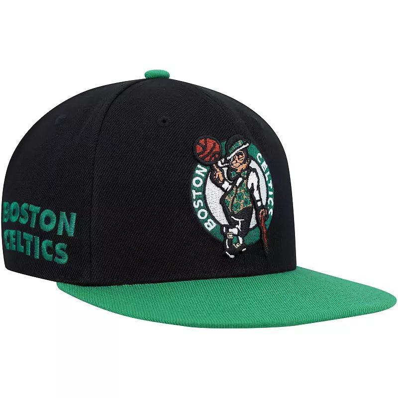 Mens Mitchell & Ness /Green Boston Celtics Side Core 2.0 Snapback Hat Product Image