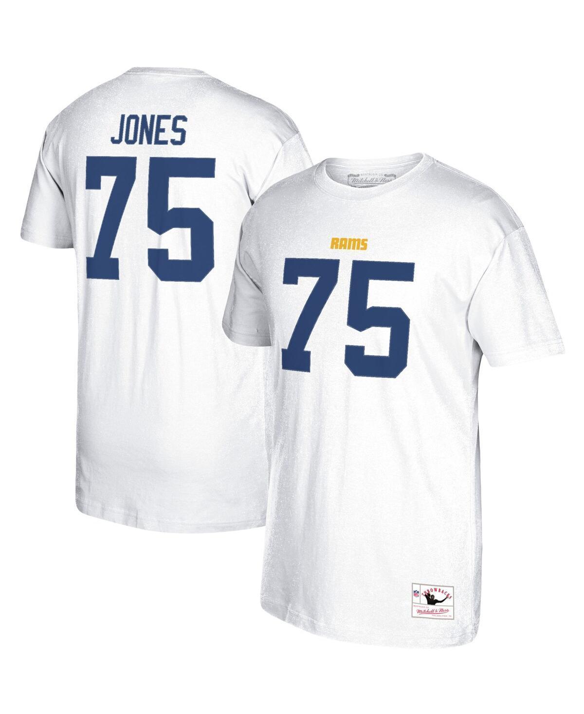 Mens Mitchell & Ness Deacon Jones Los Angeles Rams Retired Player Logo Name & Number T-Shirt Product Image