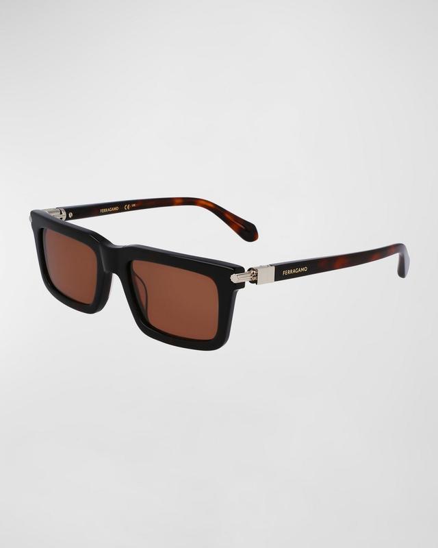 Men's Prisma Modified Acetate Rectangle Sunglasses, 53mm Product Image