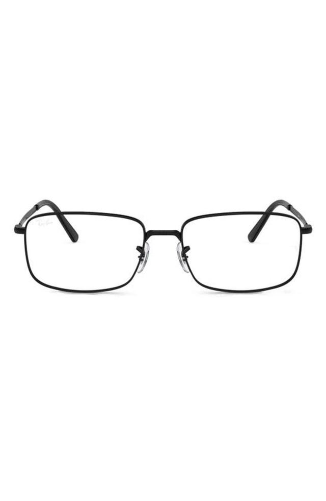 RAY BAN 57mm Rectangular Optical Glasses In Black Product Image