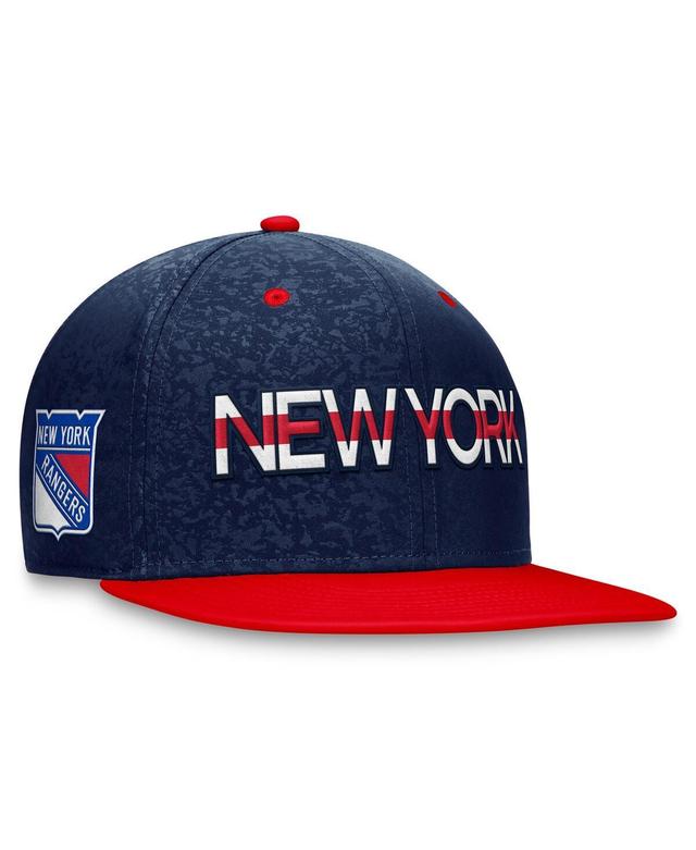 Mens Fanatics Branded Navy/Red New York Rangers Authentic Pro Rink Two-Tone Snapback Hat, Ran Blue Product Image