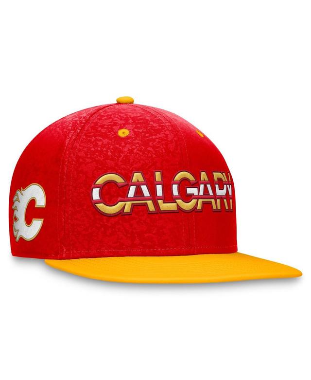 Mens Fanatics Branded Red/Yellow Calgary Flames Authentic Pro Rink Two-Tone Snapback Hat Product Image