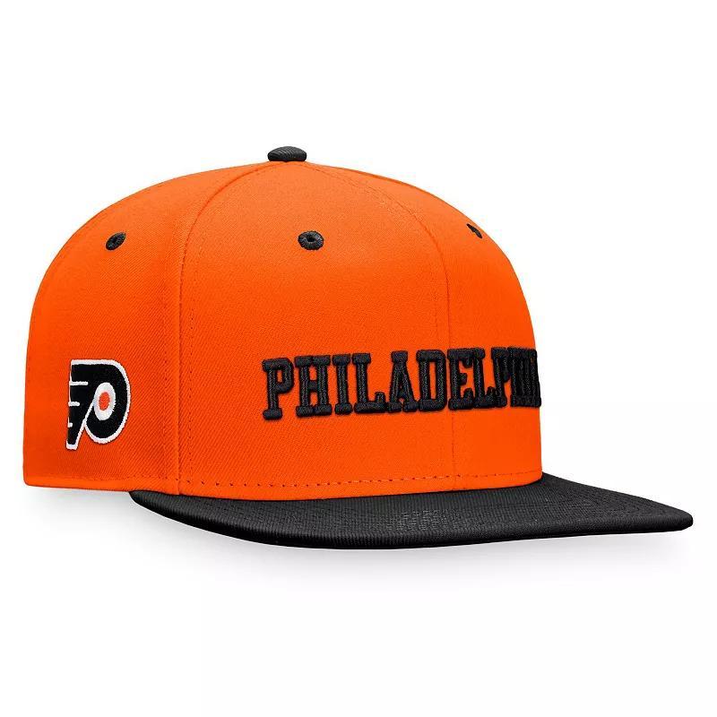 Mens Fanatics Branded Orange/Black Philadelphia Flyers Heritage City Two-Tone Snapback Hat Product Image