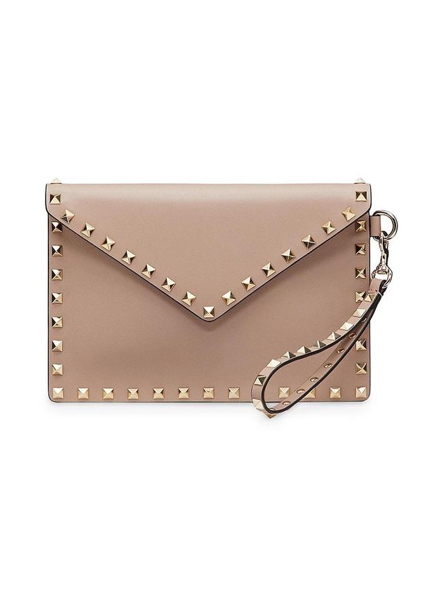 Womens Rockstud Calfskin Pouch Product Image