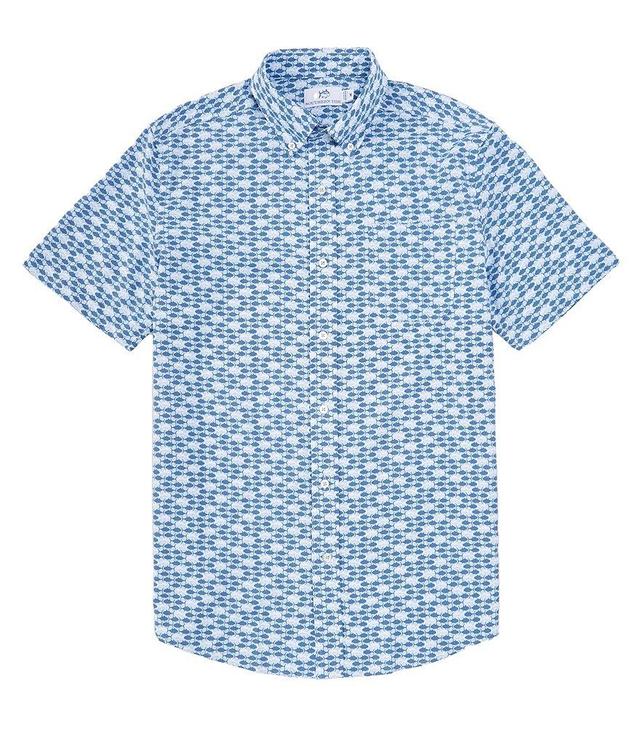 Southern Tide Intercoastal Performance Stretch Heather Skipping Jacks Short Sleeve Woven Shirt Product Image