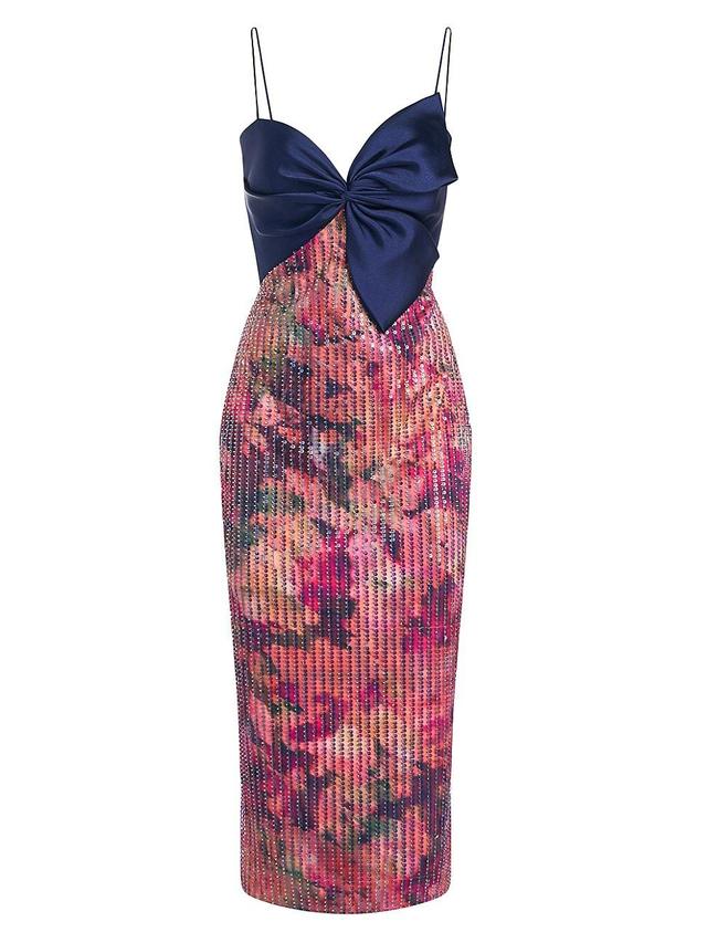 Womens Rosa Sequined Bow Midi-Dress Product Image