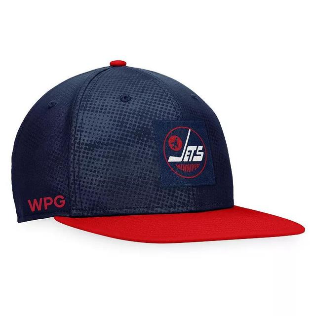 Mens Fanatics Branded Navy/Red Winnipeg Jets Authentic Pro Alternate Logo Snapback Hat Product Image